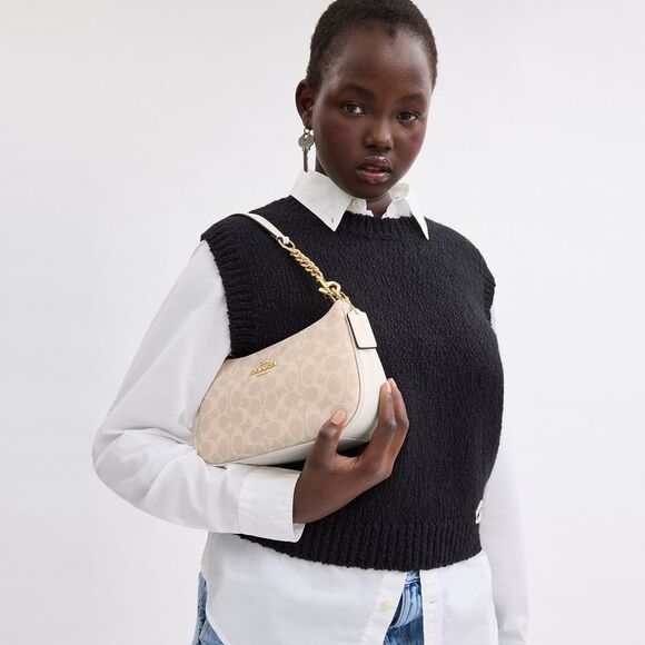 NWT Coach Outlet Teri Shoulder Bag In Signature Canvas - Picture 5 of 6